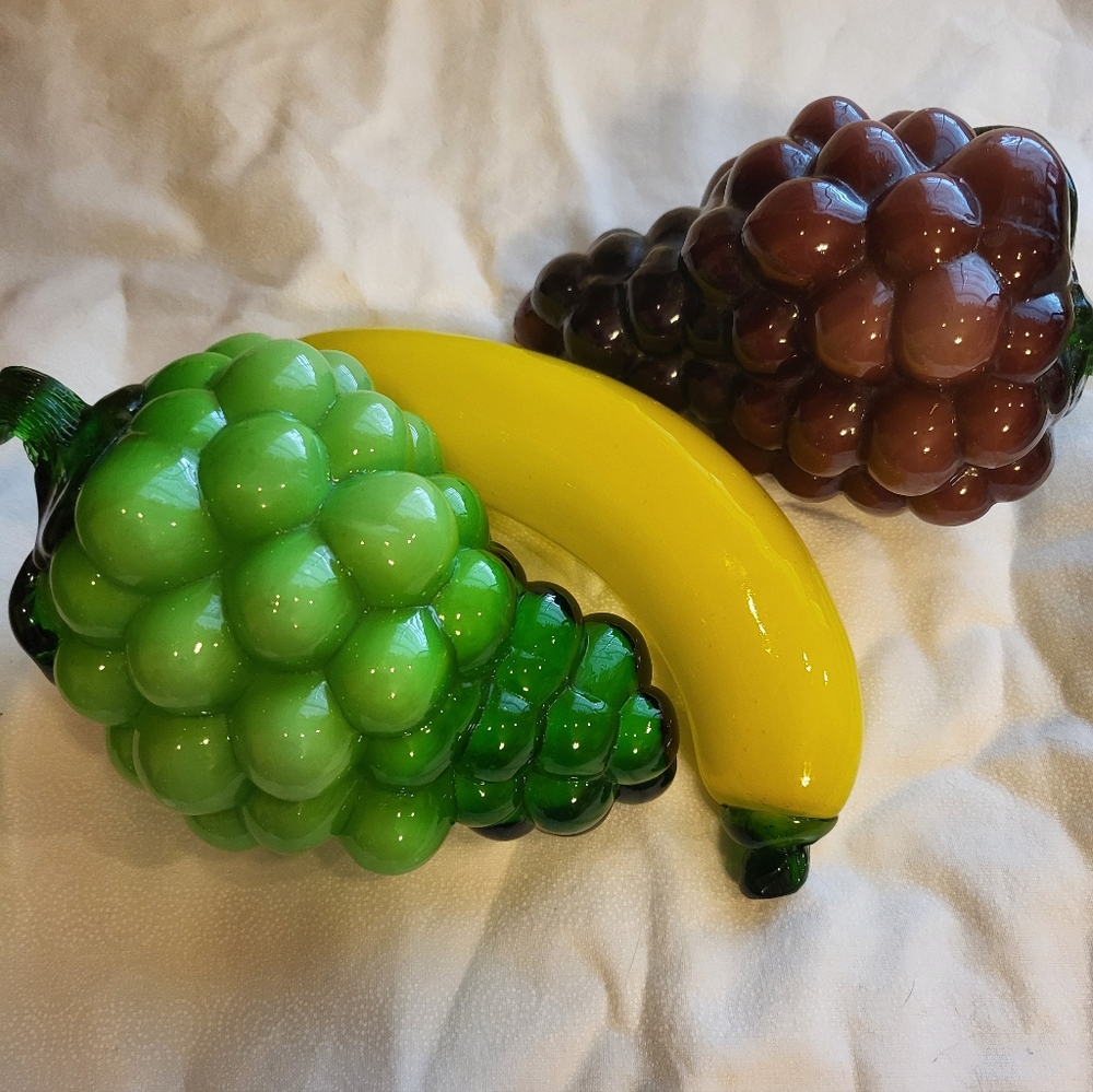 Handblown Colorful Glass Fruit Decor Set